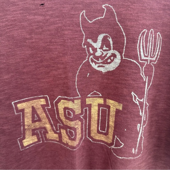 ASU Arizona State University Destroyed off the shoulder Tee - Picture 3 of 7